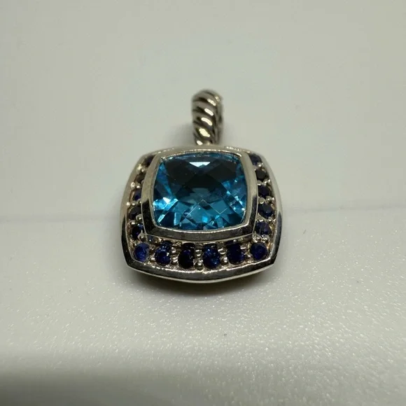 David Yurman Blue Topaz pendent with Blue Sapphires - Picture 7 of 7